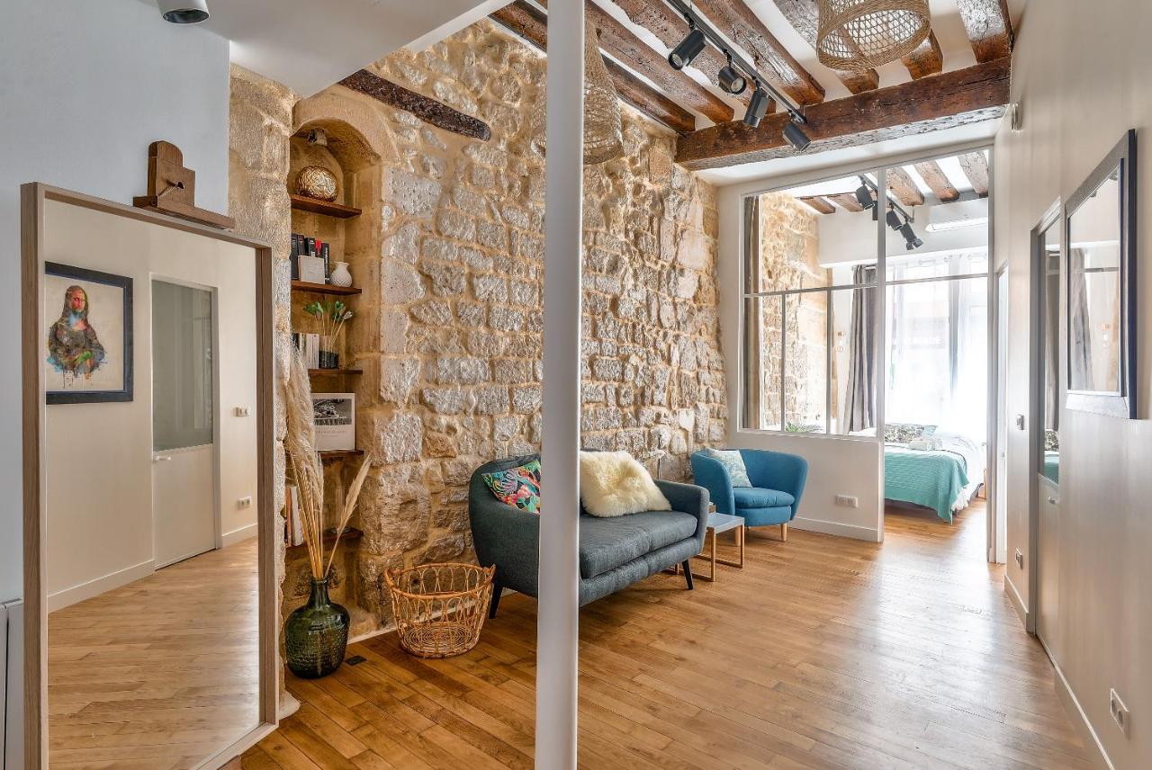 New Stunning 4 Bdrs Apt, With Ac - Le Marais Paris Dış mekan fotoğraf